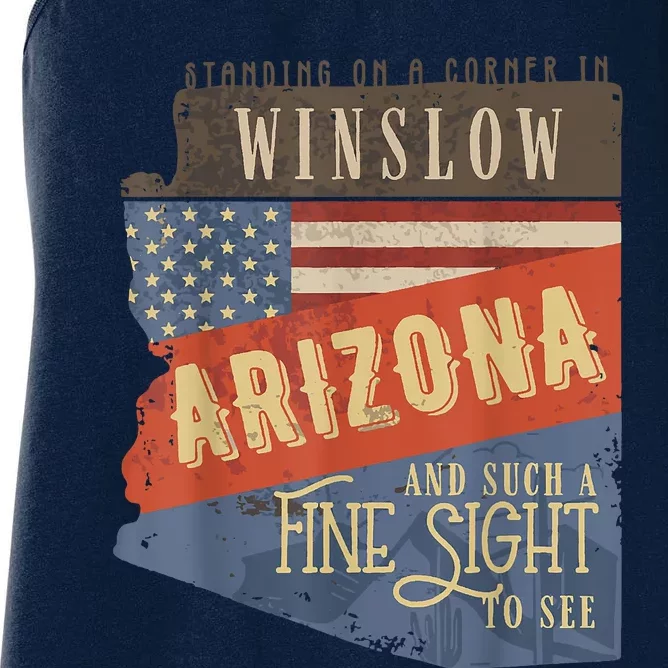 Winslow Arizona AZ US 66 Take It Easy Est. 1926 Mother Road Women's Racerback Tank