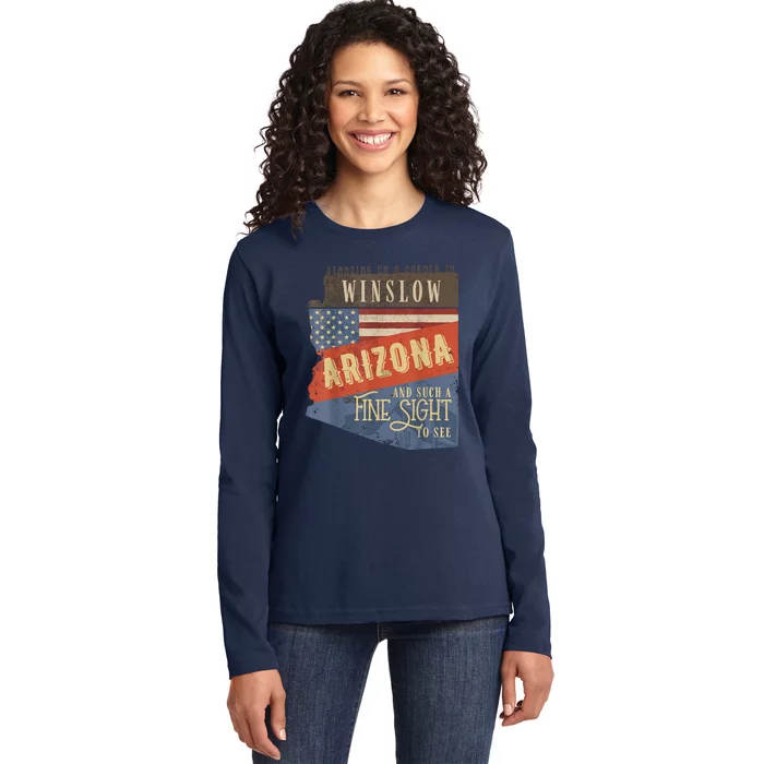 Winslow Arizona AZ US 66 Take It Easy Est. 1926 Mother Road Ladies Long Sleeve Shirt