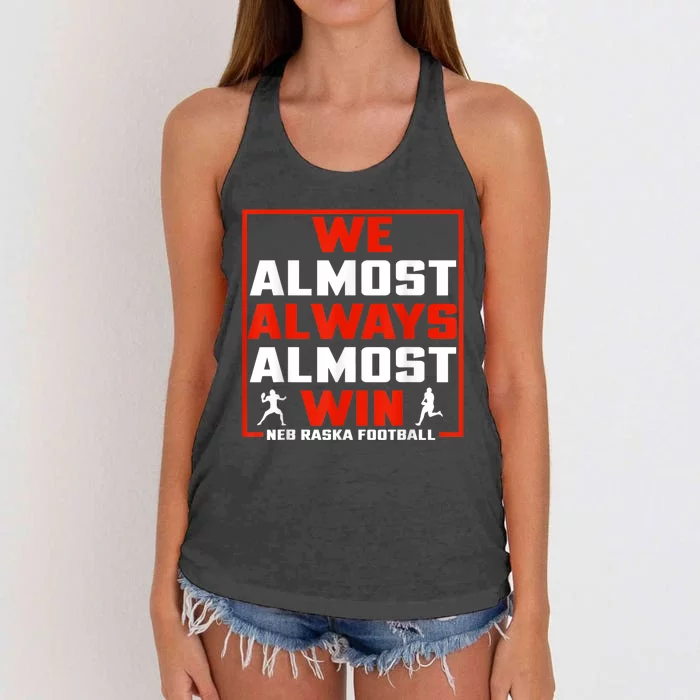 We Almost Always Almost Win Sunday Football Women's Knotted Racerback Tank