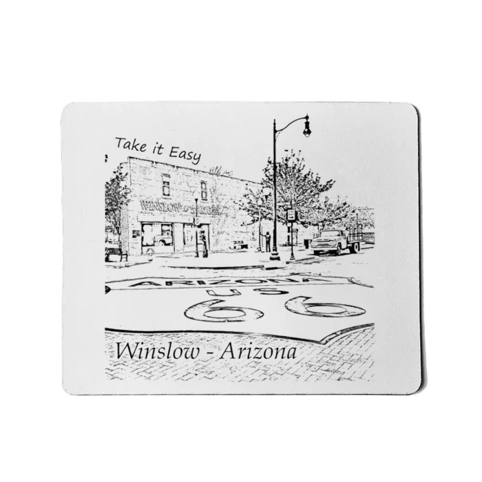 Winslow Arizona AZ US 66 Take It Easy Est 1926 Mother Road Mousepad