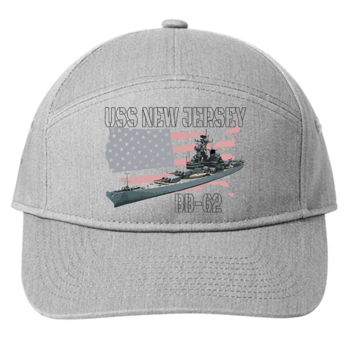 Ww2 American Battleship Uss New Jersey Bb62 Warship Veteran 7-Panel Snapback Hat