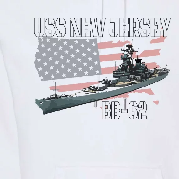 Ww2 American Battleship Uss New Jersey Bb62 Warship Veteran Premium Hoodie