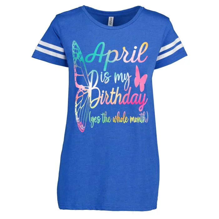 Women April Birthday For Women April Is My Birthday For Girl Enza Ladies Jersey Football T-Shirt