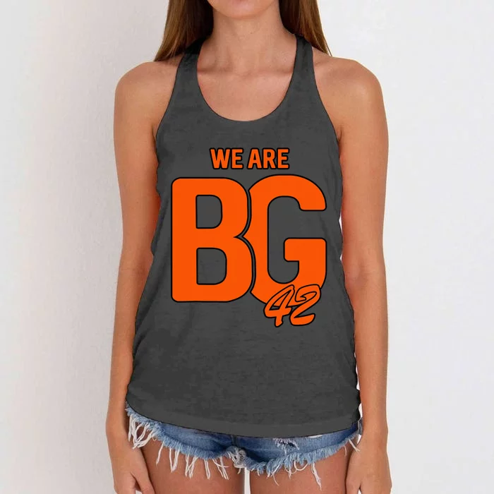 We Are Bg 42 Quote We Are Bg 42 Women's Knotted Racerback Tank