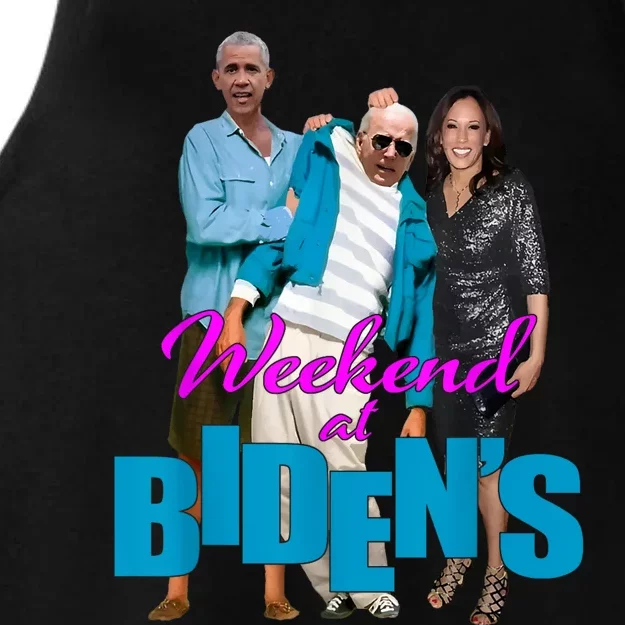 Weekend At Bidens Funny Ladies Tri-Blend Wicking Tank