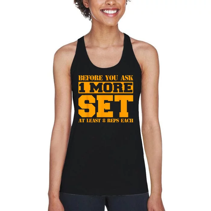 Weightlifter And Bodybuilder Statement Funny One More Set Women's Racerback Tank