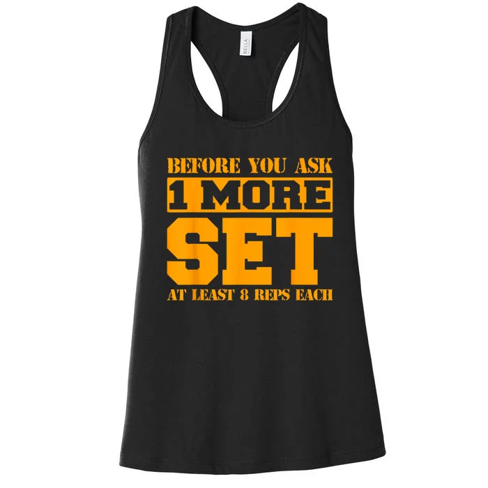 Weightlifter And Bodybuilder Statement Funny One More Set Women's Racerback Tank