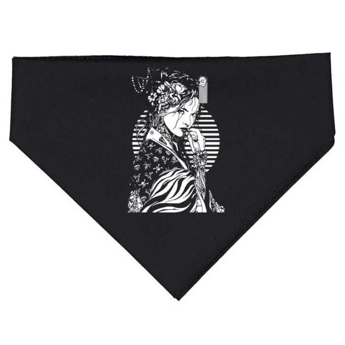 With A Beautiful Japanese Girl Symbol Of Japan USA-Made Doggie Bandana