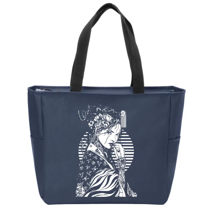 With A Beautiful Japanese Girl Symbol Of Japan Zip Tote Bag