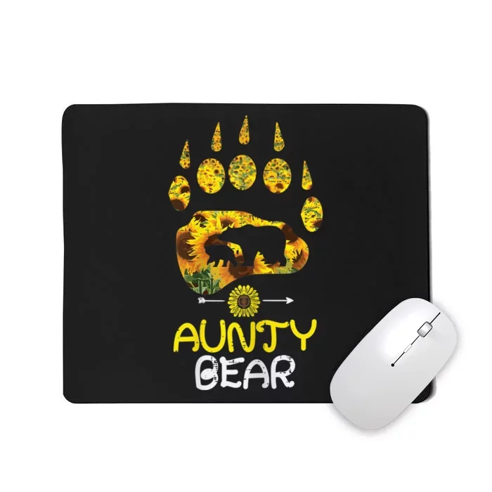 Wo Aunty Bear Paw Sunflower Floral Mother Day Aunt Auntie Wo Mousepad