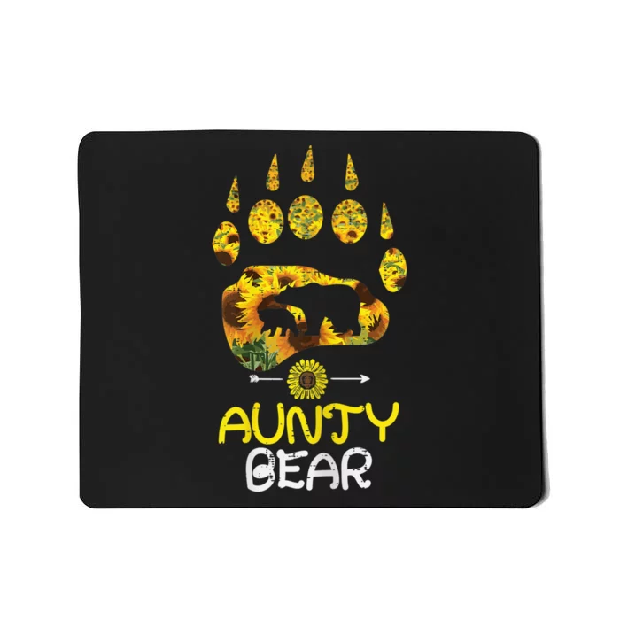 Wo Aunty Bear Paw Sunflower Floral Mother Day Aunt Auntie Wo Mousepad