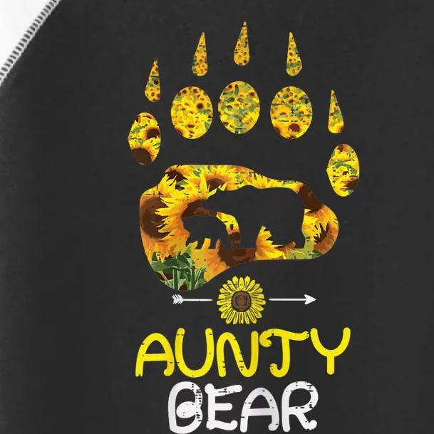 Wo Aunty Bear Paw Sunflower Floral Mother Day Aunt Auntie Wo Toddler Fine Jersey T-Shirt