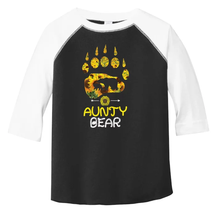 Wo Aunty Bear Paw Sunflower Floral Mother Day Aunt Auntie Wo Toddler Fine Jersey T-Shirt