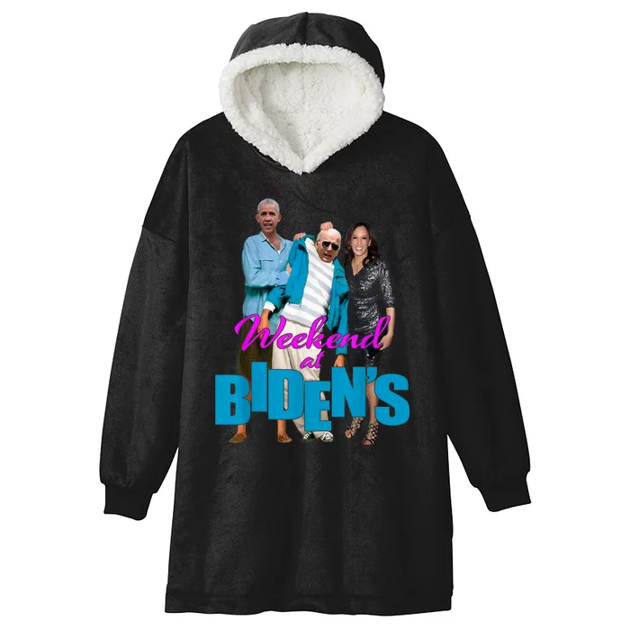 Weekend At BidenS Funny Hooded Wearable Blanket