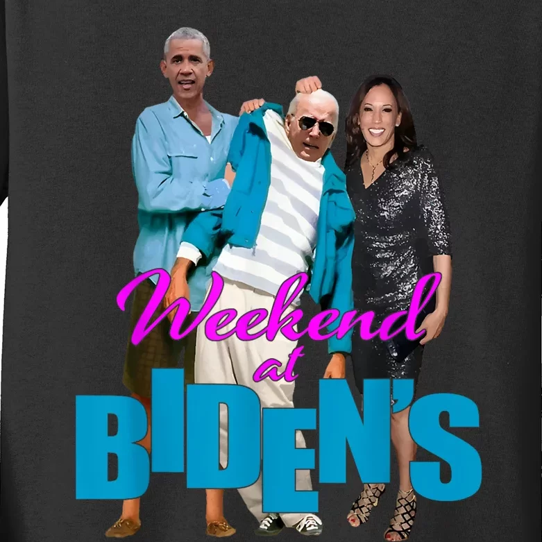 Weekend At BidenS Funny Kids Long Sleeve Shirt