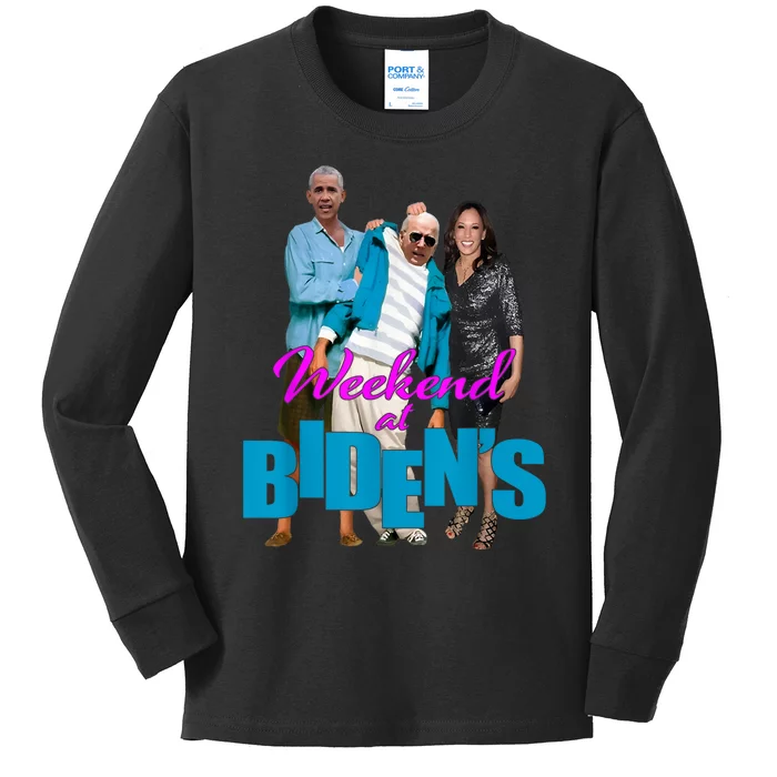 Weekend At BidenS Funny Kids Long Sleeve Shirt