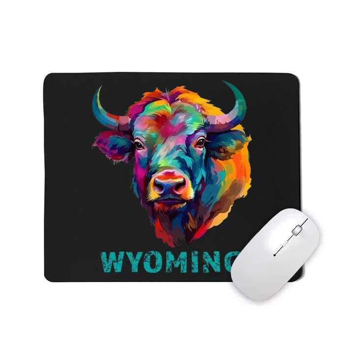 Wyoming American Bison Lover Buffalo For Men Women Souvenir Mousepad