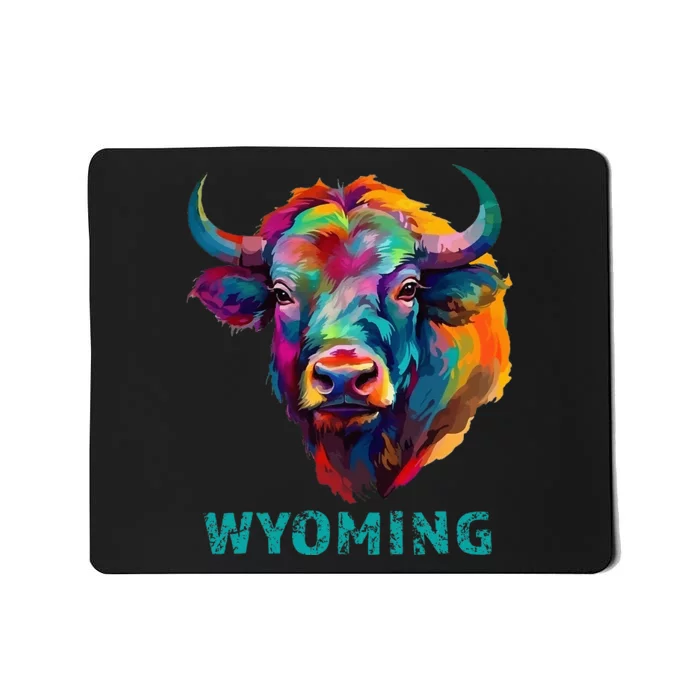 Wyoming American Bison Lover Buffalo For Men Women Souvenir Mousepad