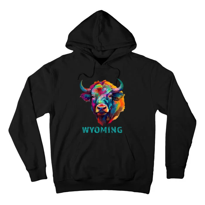 Wyoming American Bison Lover Buffalo For Men Women Souvenir Tall Hoodie