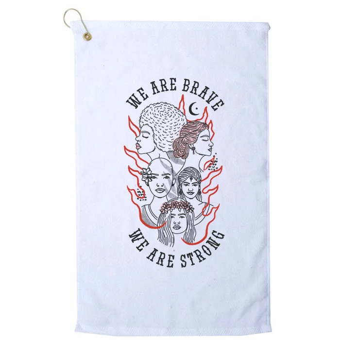 We Are Brave We Are Strong Female Platinum Collection Golf Towel