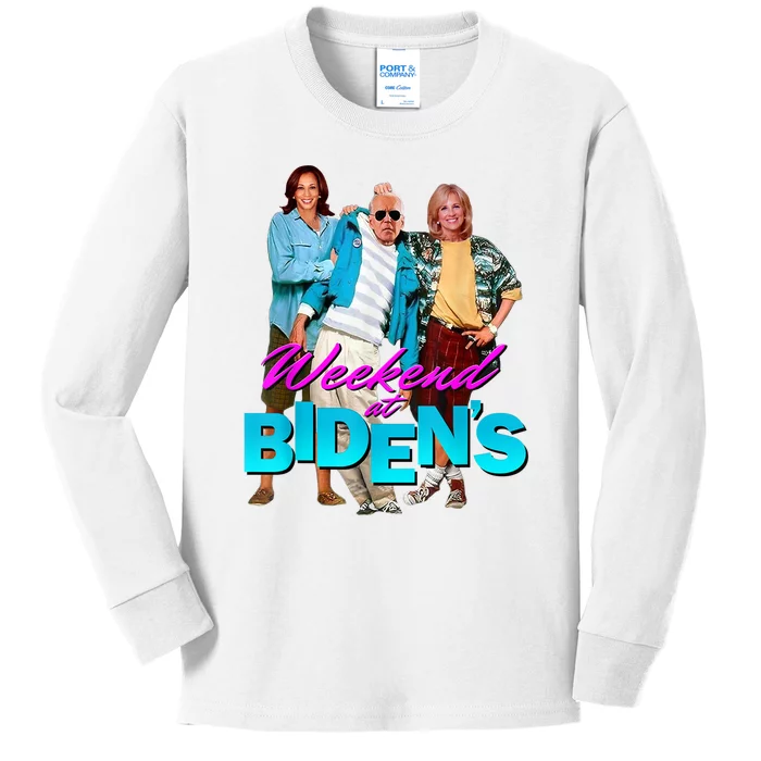 Weekend At Biden's Funny Kids Long Sleeve Shirt