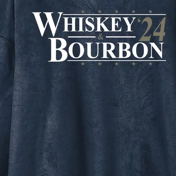 Whiskey And Bourbon 2024 Funny Election Hooded Wearable Blanket