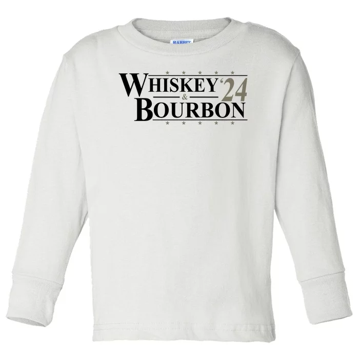 Whiskey And Bourbon 2024 Funny Election Toddler Long Sleeve Shirt