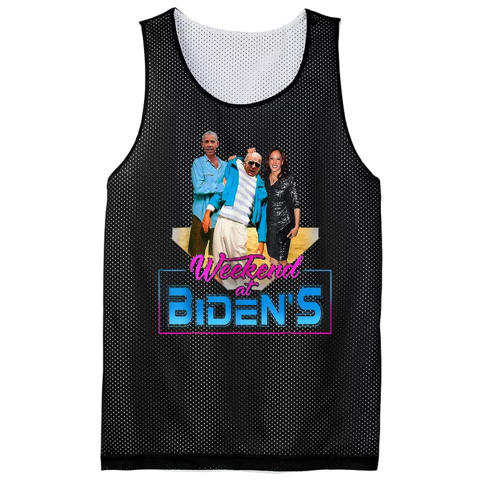 Weekend At Bidens Funny Anti Election 2024 Mesh Reversible Basketball Jersey Tank