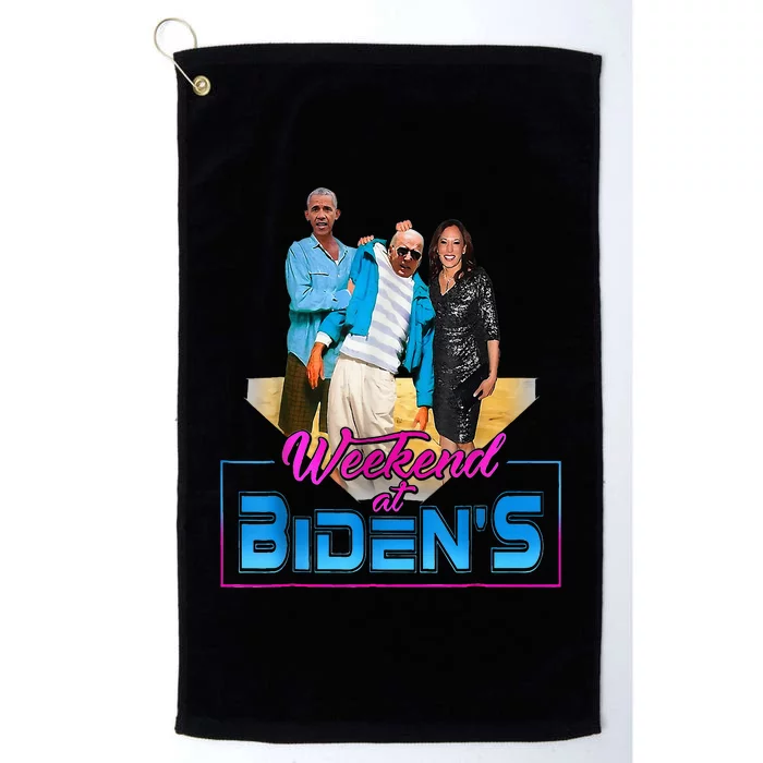 Weekend At Bidens Funny Anti Election 2024 Platinum Collection Golf Towel