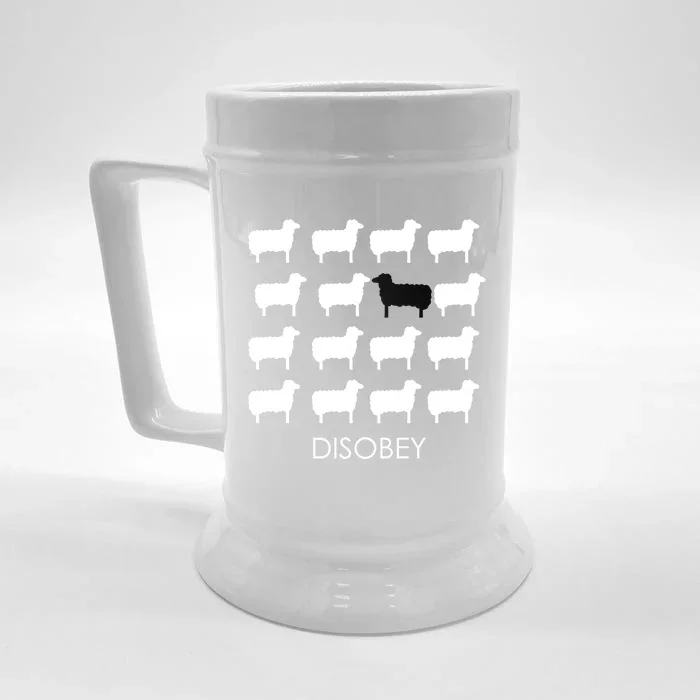 White And Black Sheep Disobey Empowering Resistance Funny Gift Front & Back Beer Stein