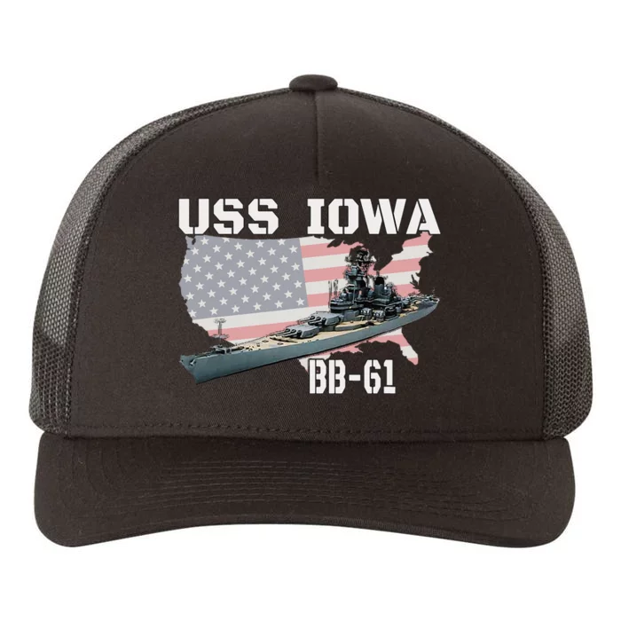 WW2 American Battleship USS Iowa Warship BB61 Veterans Yupoong Adult 5-Panel Trucker Hat