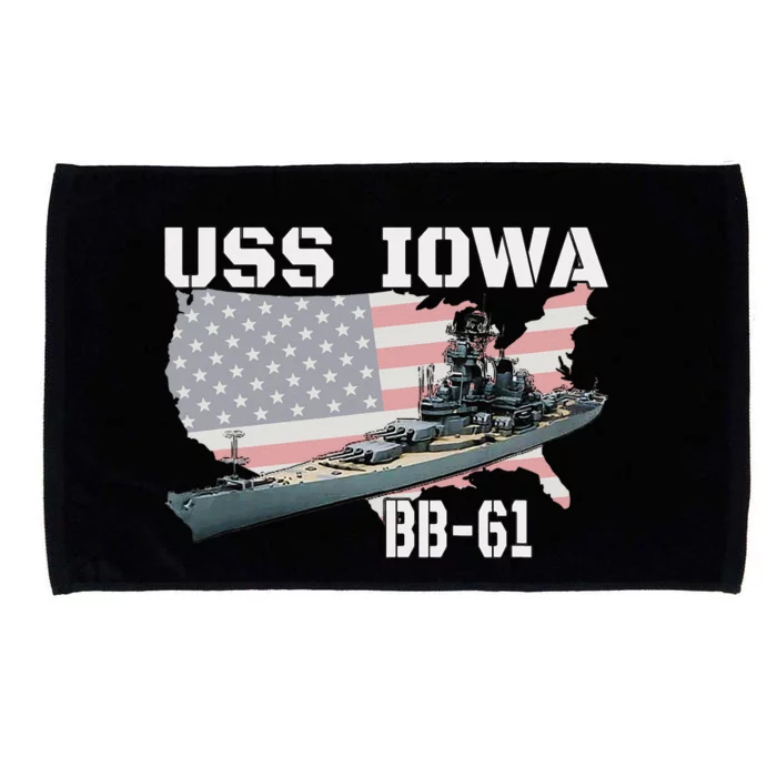 WW2 American Battleship USS Iowa Warship BB61 Veterans Microfiber Hand Towel