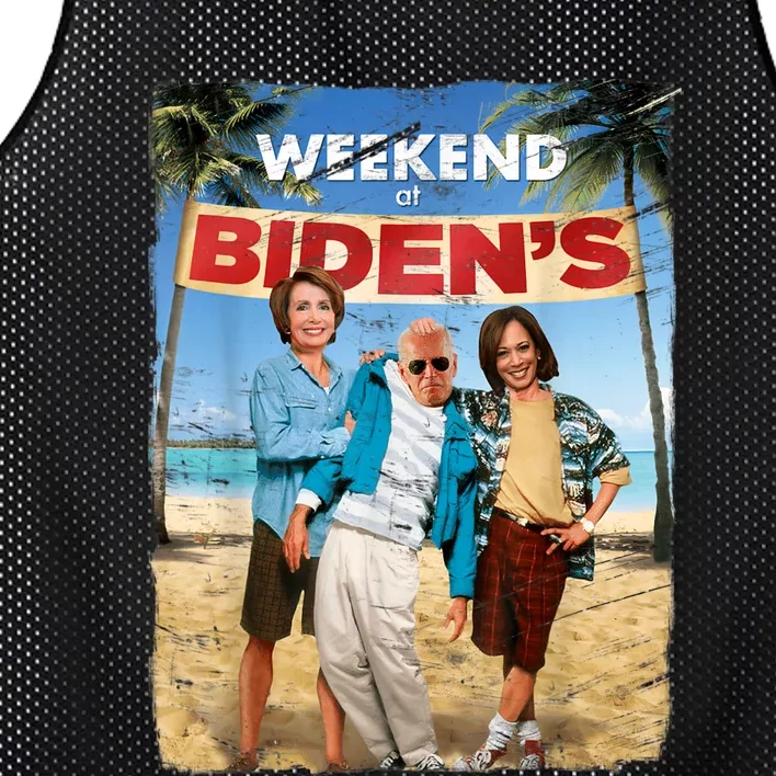 Weekend At Bidens Funny Joe Biden President Democrat Mesh Reversible Basketball Jersey Tank