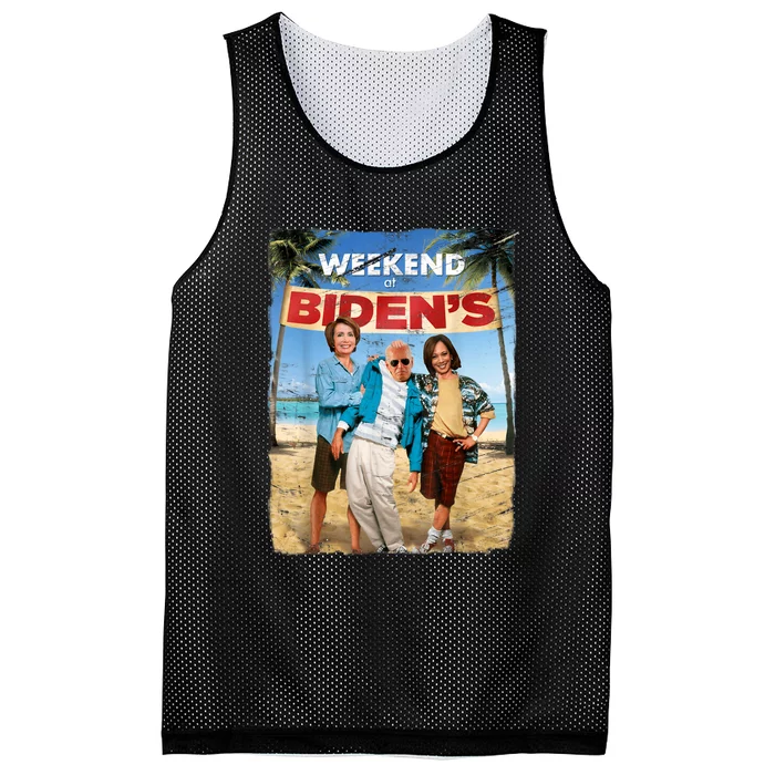 Weekend At Bidens Funny Joe Biden President Democrat Mesh Reversible Basketball Jersey Tank