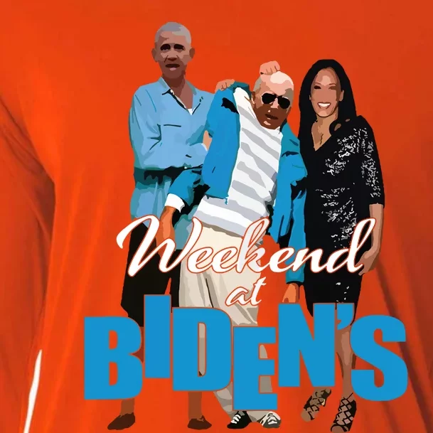 Weekend At Bidens Funny Cooling Performance Long Sleeve Crew