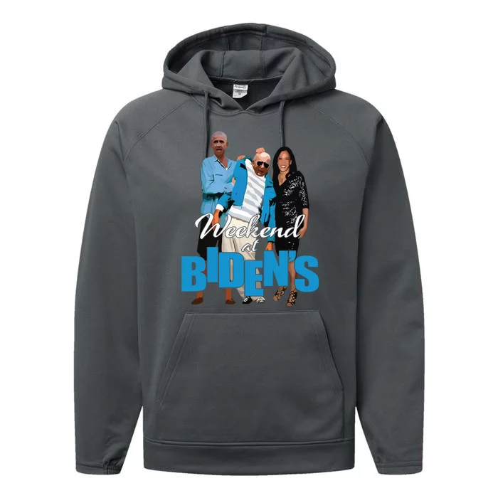 Weekend At Bidens Funny Performance Fleece Hoodie