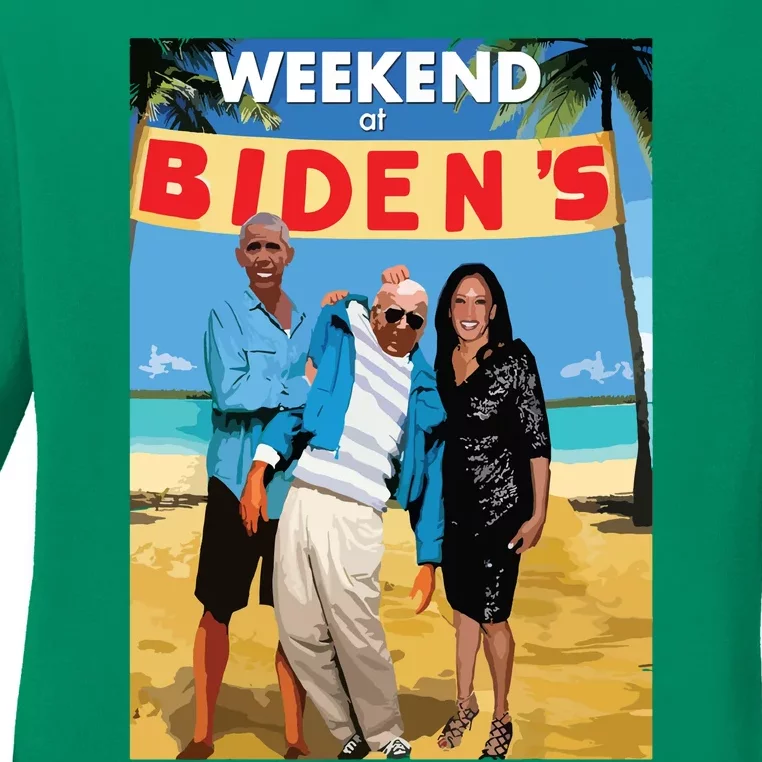 Weekend At Bidens Funny Ladies Long Sleeve Shirt