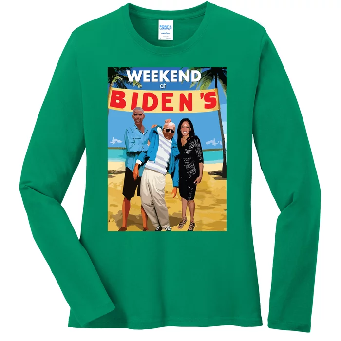 Weekend At Bidens Funny Ladies Long Sleeve Shirt