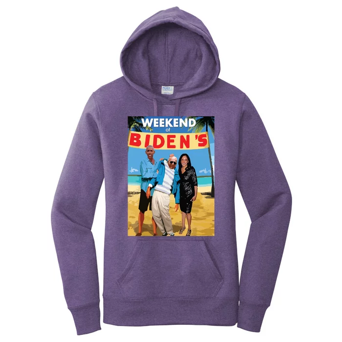 Weekend At Bidens Funny Women's Pullover Hoodie