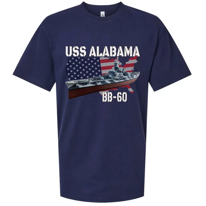 Ww2 American Battleship Uss Alabama Bb60 Warship Veterans Gift Sueded Cloud Jersey T-Shirt