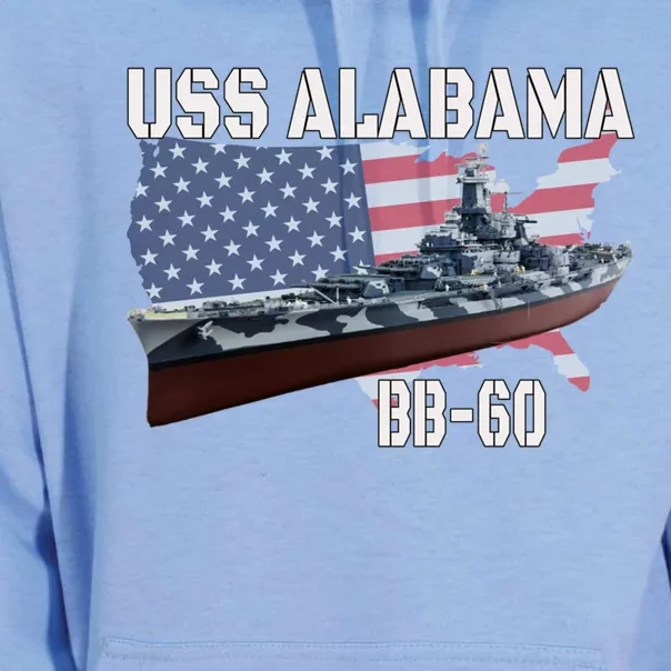 Ww2 American Battleship Uss Alabama Bb60 Warship Veterans Gift Unisex Surf Hoodie