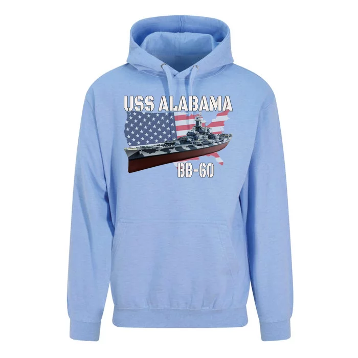 Ww2 American Battleship Uss Alabama Bb60 Warship Veterans Gift Unisex Surf Hoodie