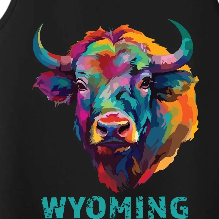 Wyoming American Bison Lover Buffalo For Souvenir Performance Tank