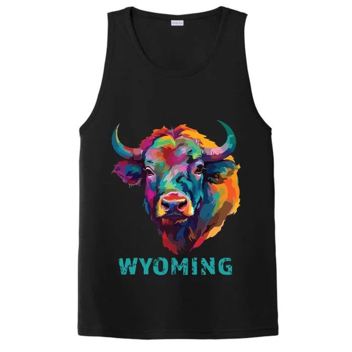 Wyoming American Bison Lover Buffalo For Souvenir Performance Tank