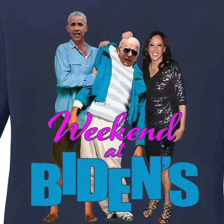 Weekend At BidenS Funny Ladies Long Sleeve Shirt