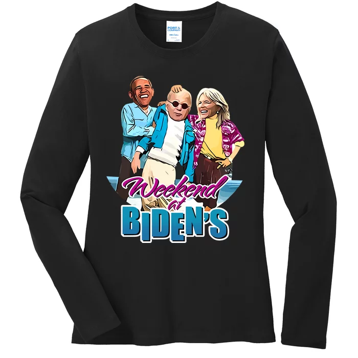 Weekend At BidenS Ladies Long Sleeve Shirt