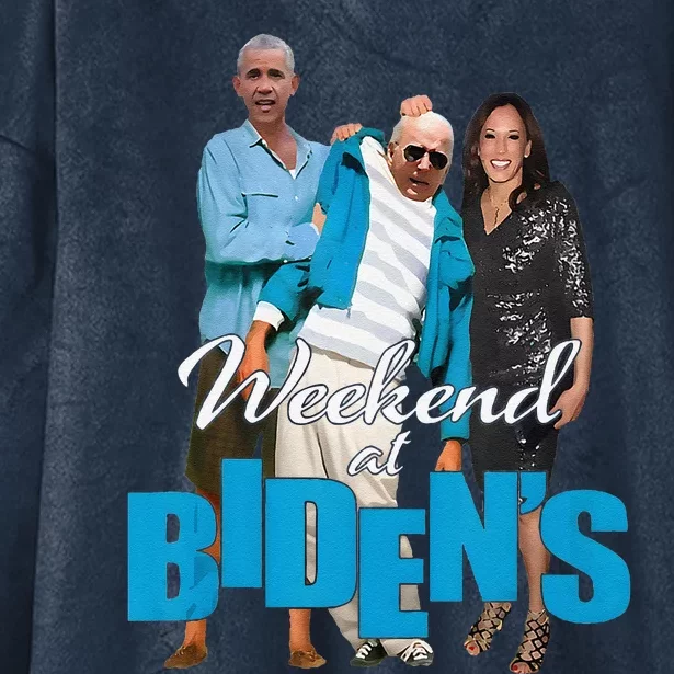 Weekend At BidenS Funny Hooded Wearable Blanket