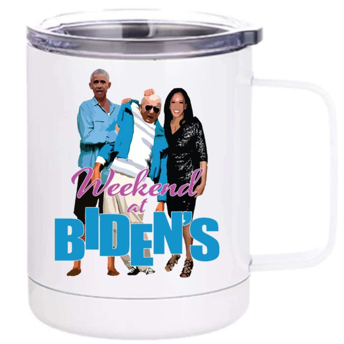 Weekend At Bidens Funny Front & Back 12oz Stainless Steel Tumbler Cup