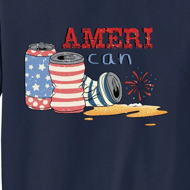 Western American Beer Retro 4th Of July Patriotic Men Gift Tall Sweatshirt