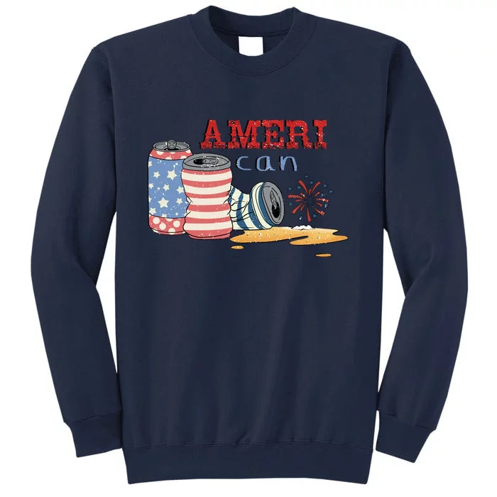 Western American Beer Retro 4th Of July Patriotic Men Gift Tall Sweatshirt